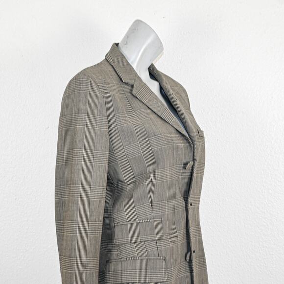 Jean Paul Gaultier Classique Paris Blazer jacket Grey glen plaid wool sz 10 - Picture 10 of 13